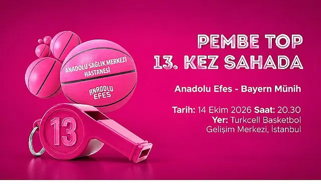 Pembe Top 13. Kez Sahada, Anadolu Efes, Bayern Münih karşısında parkede