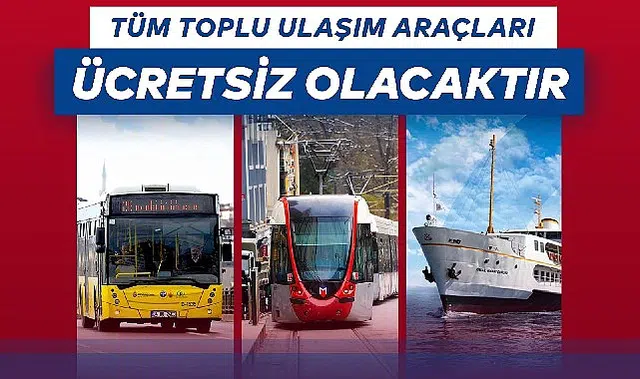 6 Ekim'de toplu ulaşım ücretsiz